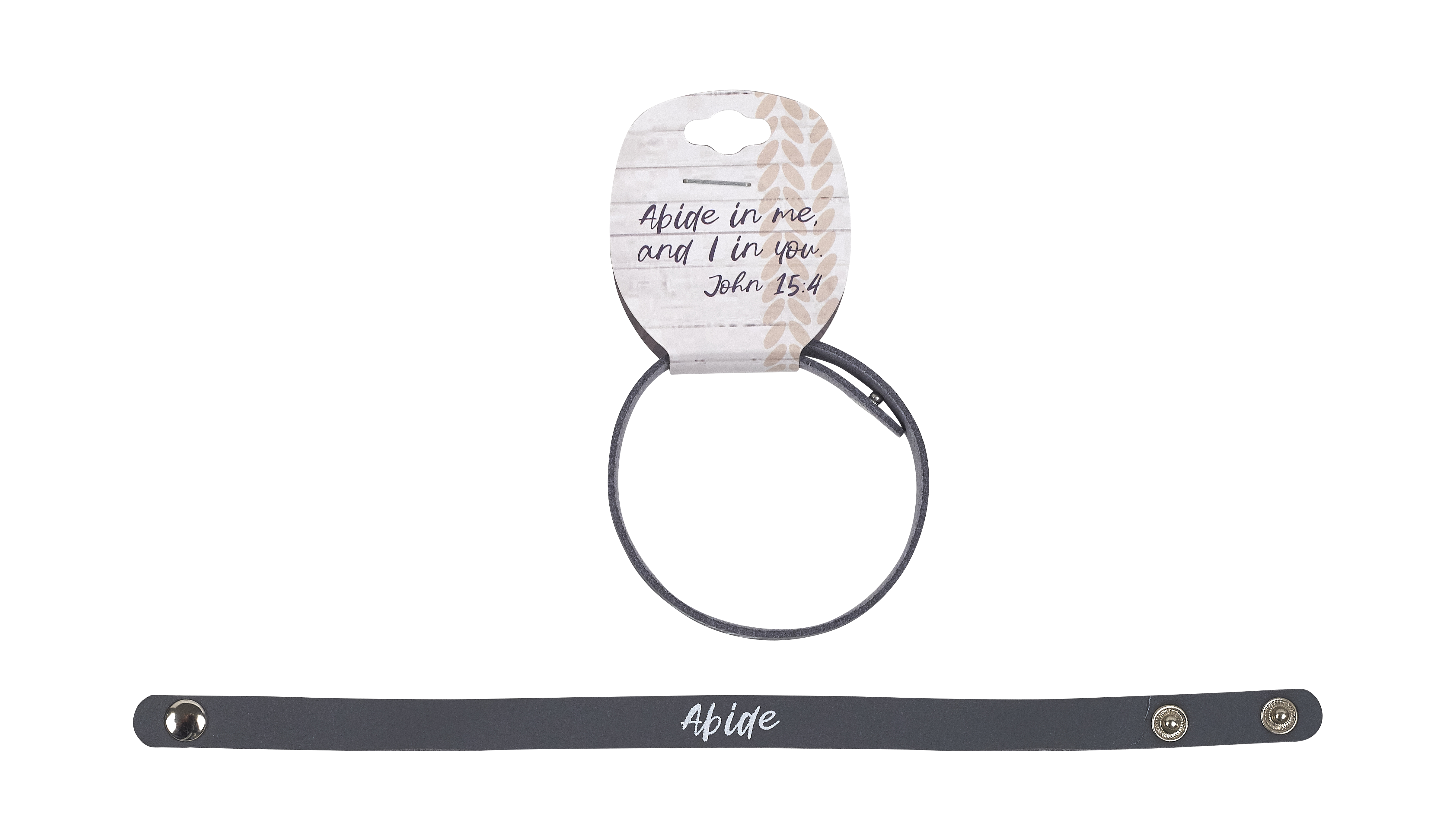 Microfiber Snap Bracelet  - Abide with Me