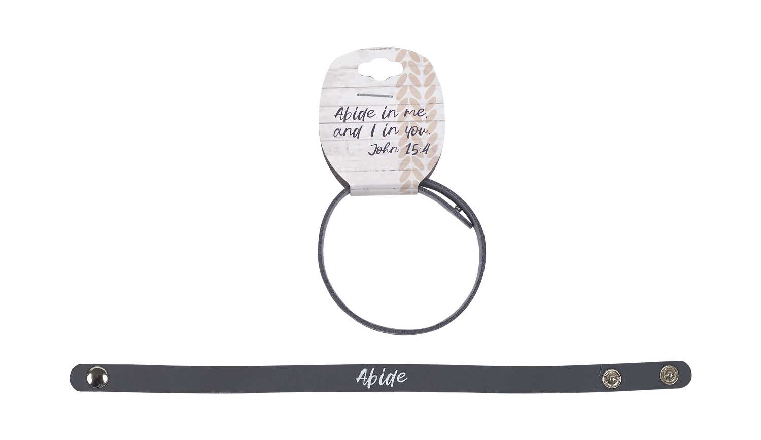 Microfiber Snap Bracelet  - Abide with Me