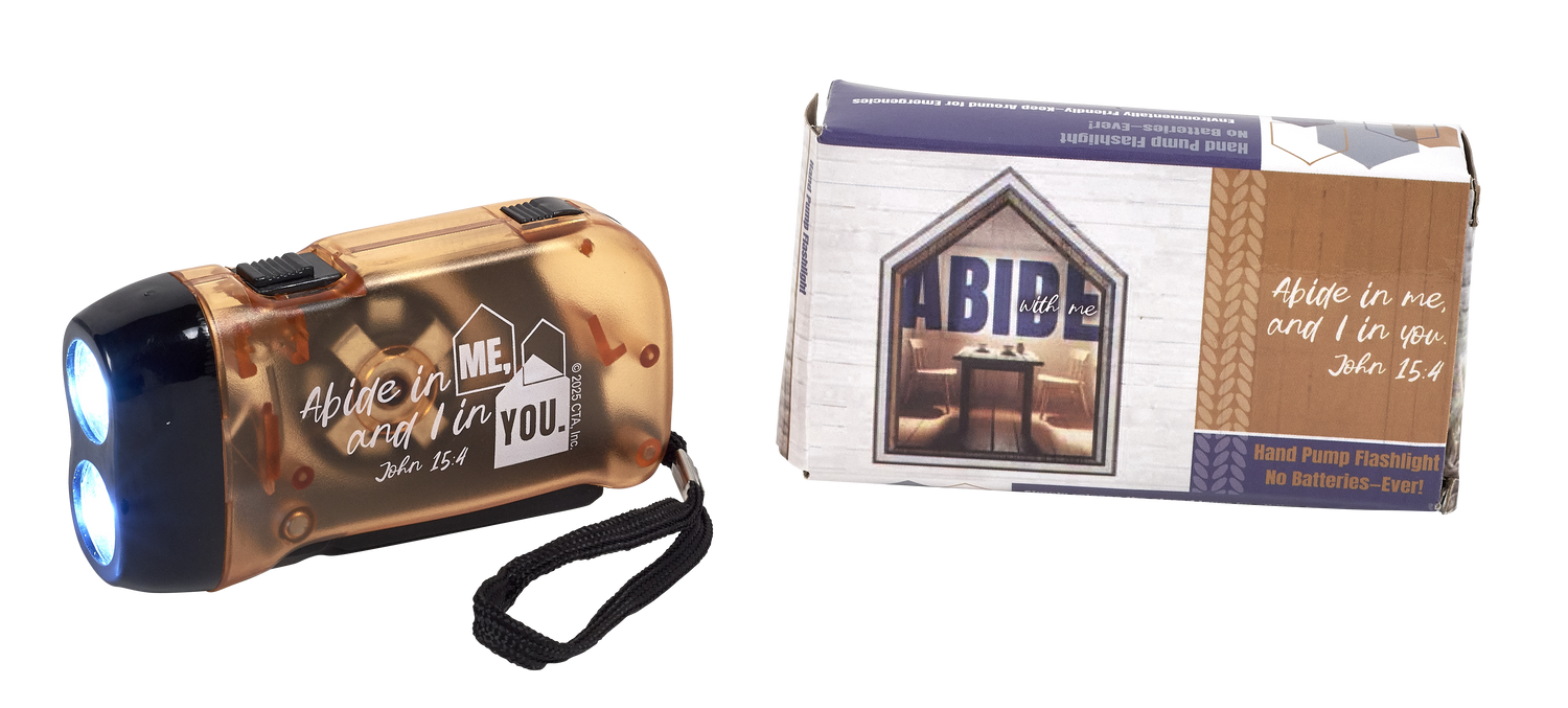 Abide in Me pump flashlight and box