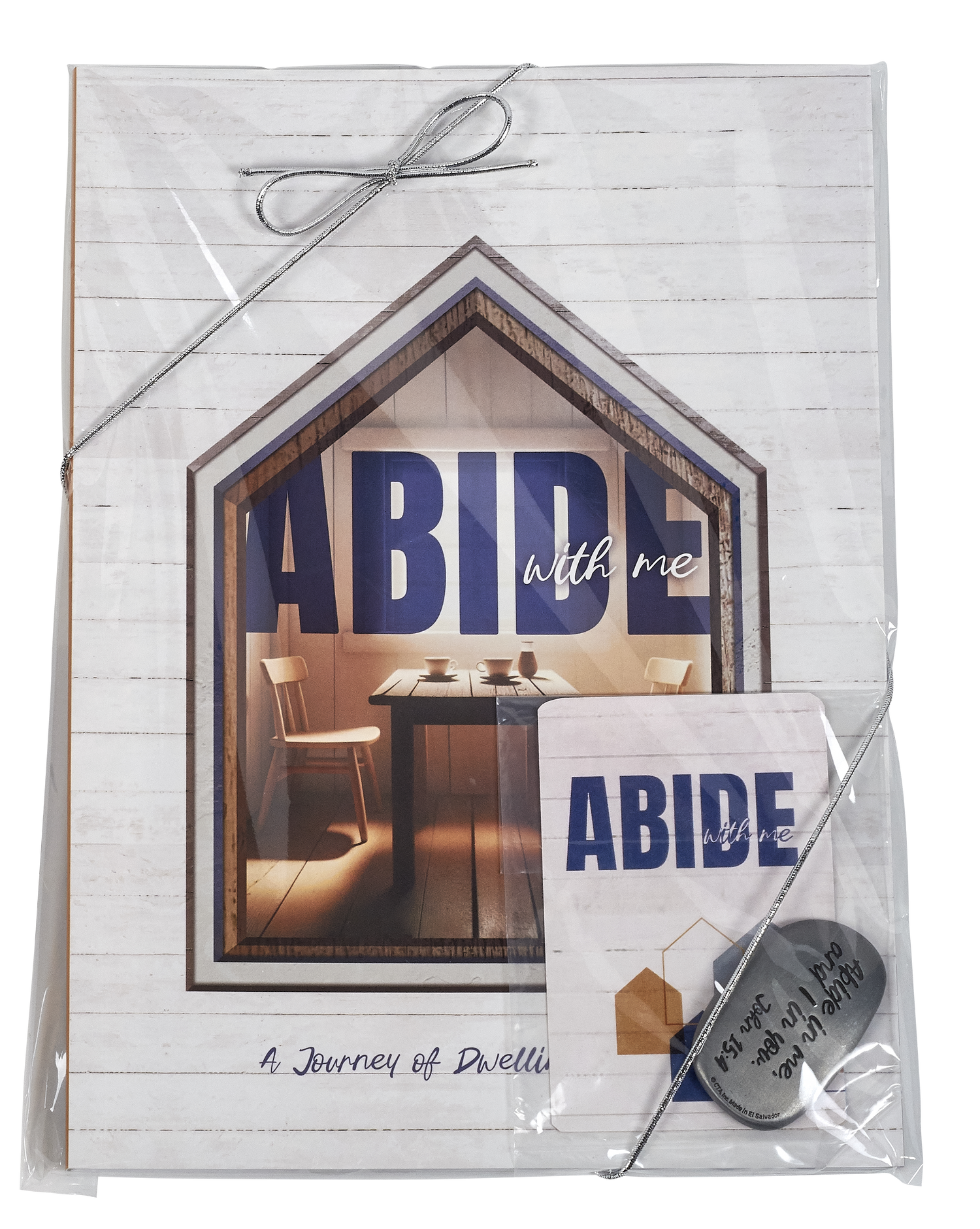 Abide with Me gift set with journal and thumb stone