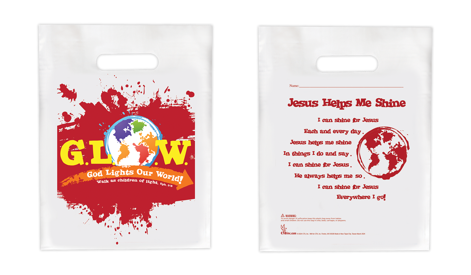 God Lights Our World Treat Sack Goodie Bag for Kids Ministry