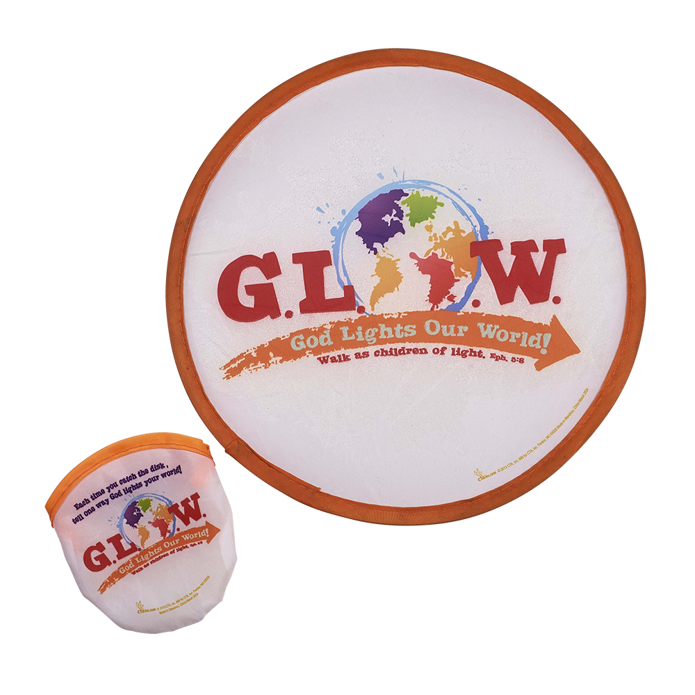 God Lights Our World glow in the dark nylon flying disk