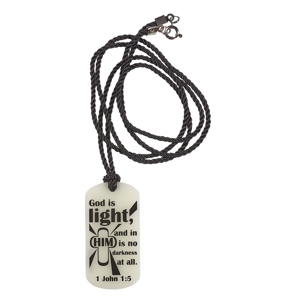 G.L.O.W. Dog Tag Necklace with Black Cord