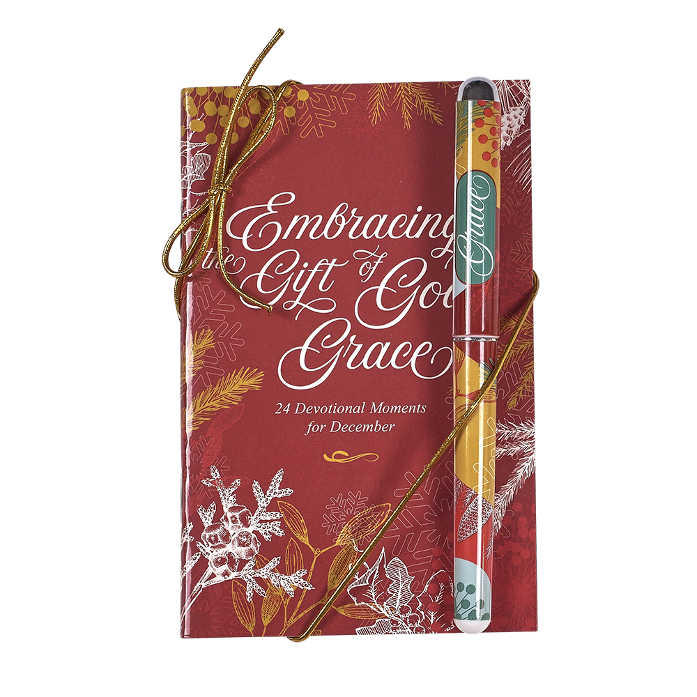 Embracing the Gift of God's Grace Devotional Book for December & matching pen set