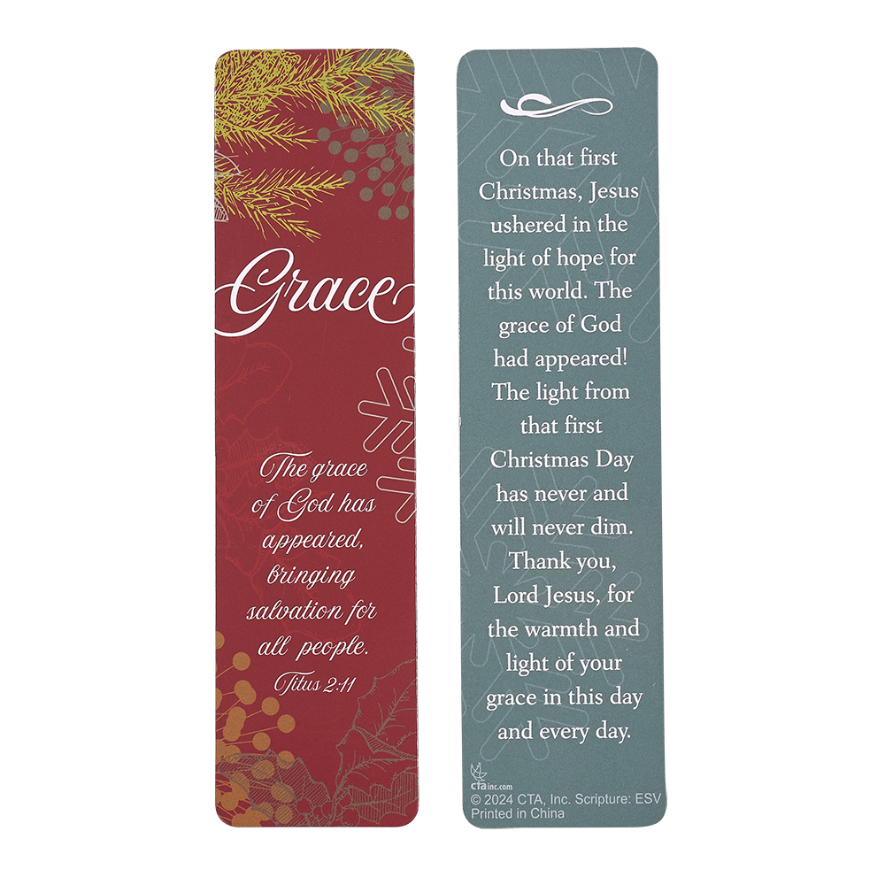 Front and back of Embracing the Gift of God's Grace bookmark