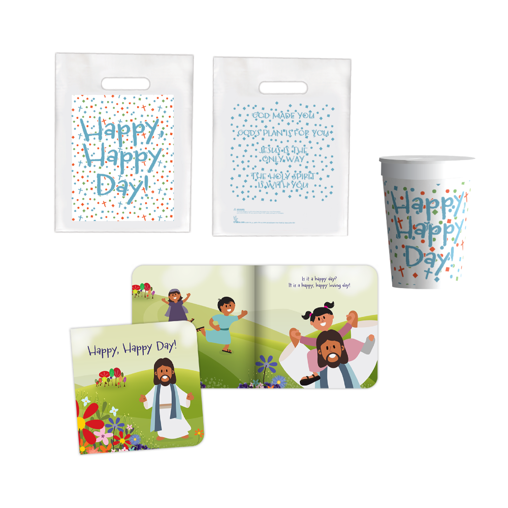 Christian Easter  Set for Toddlers with Board Book, Tumbler, Goodie bag