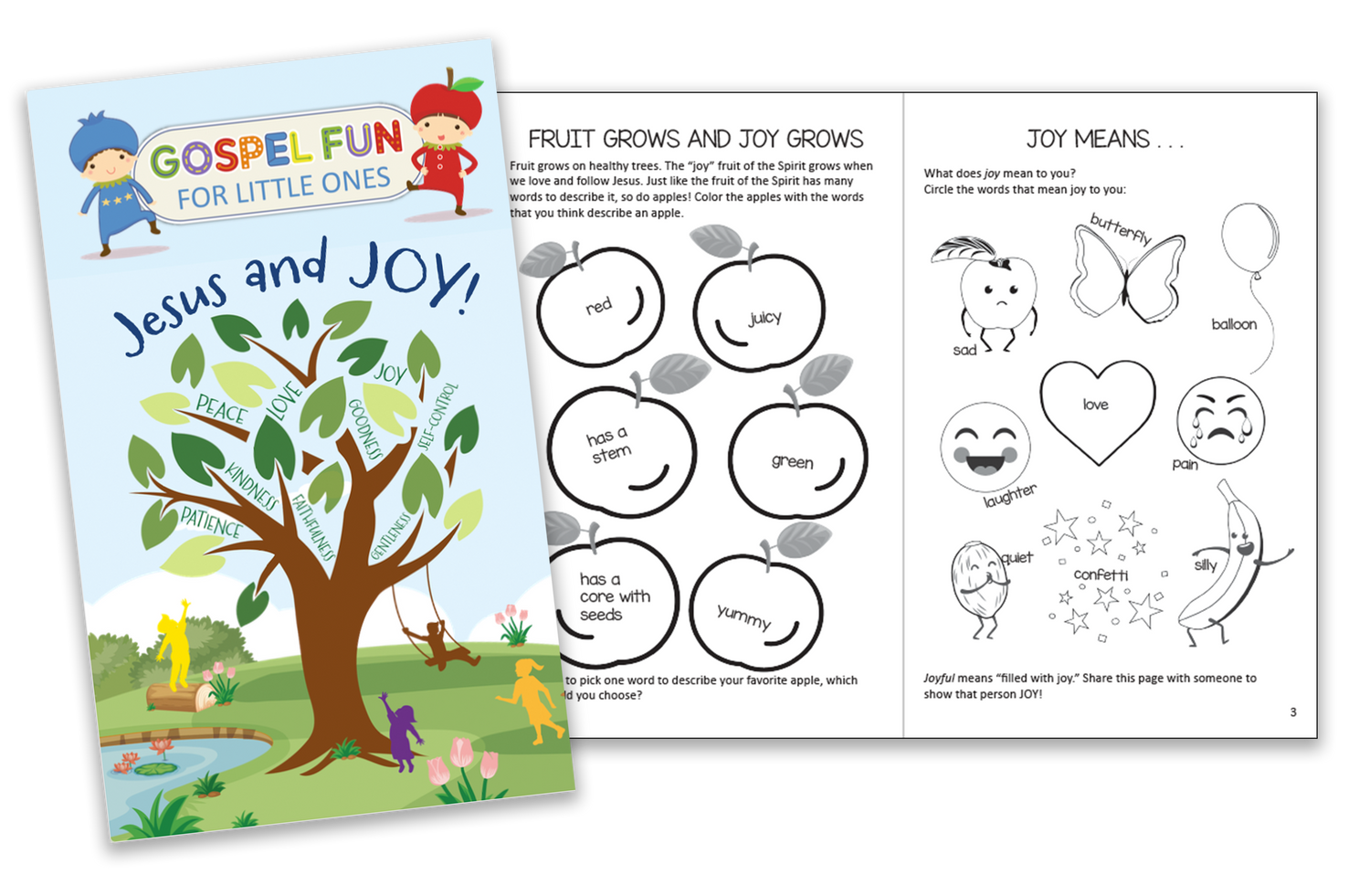 Jesus and Joy Gospel Fun for Little Ones Activity Book ages 3-6