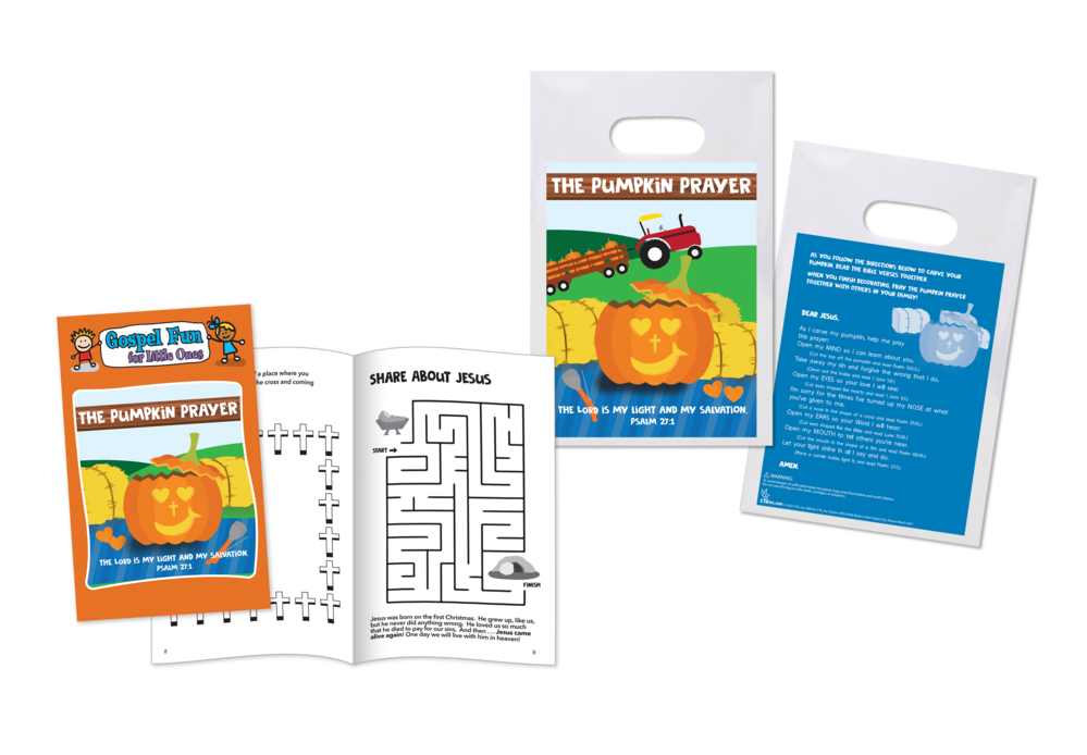 Pumpkin Prayer Gospel Fun for Little Ones Activity book & Goodie Bag