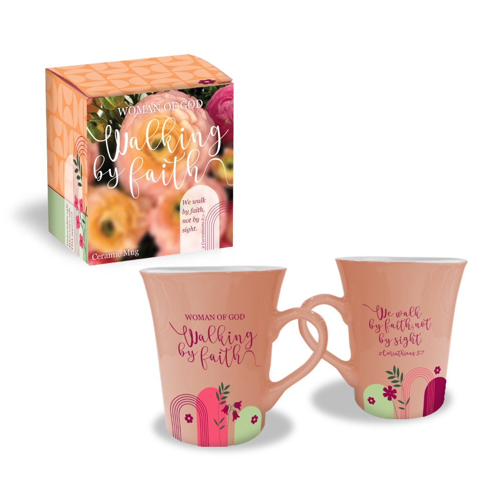 Woman of God Walking by Faith Ceramic Mug & Gift Box